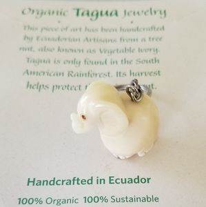 Tagua Elephant Keychain